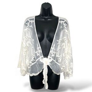 BCBGeneration White Sheer Lace Camisole